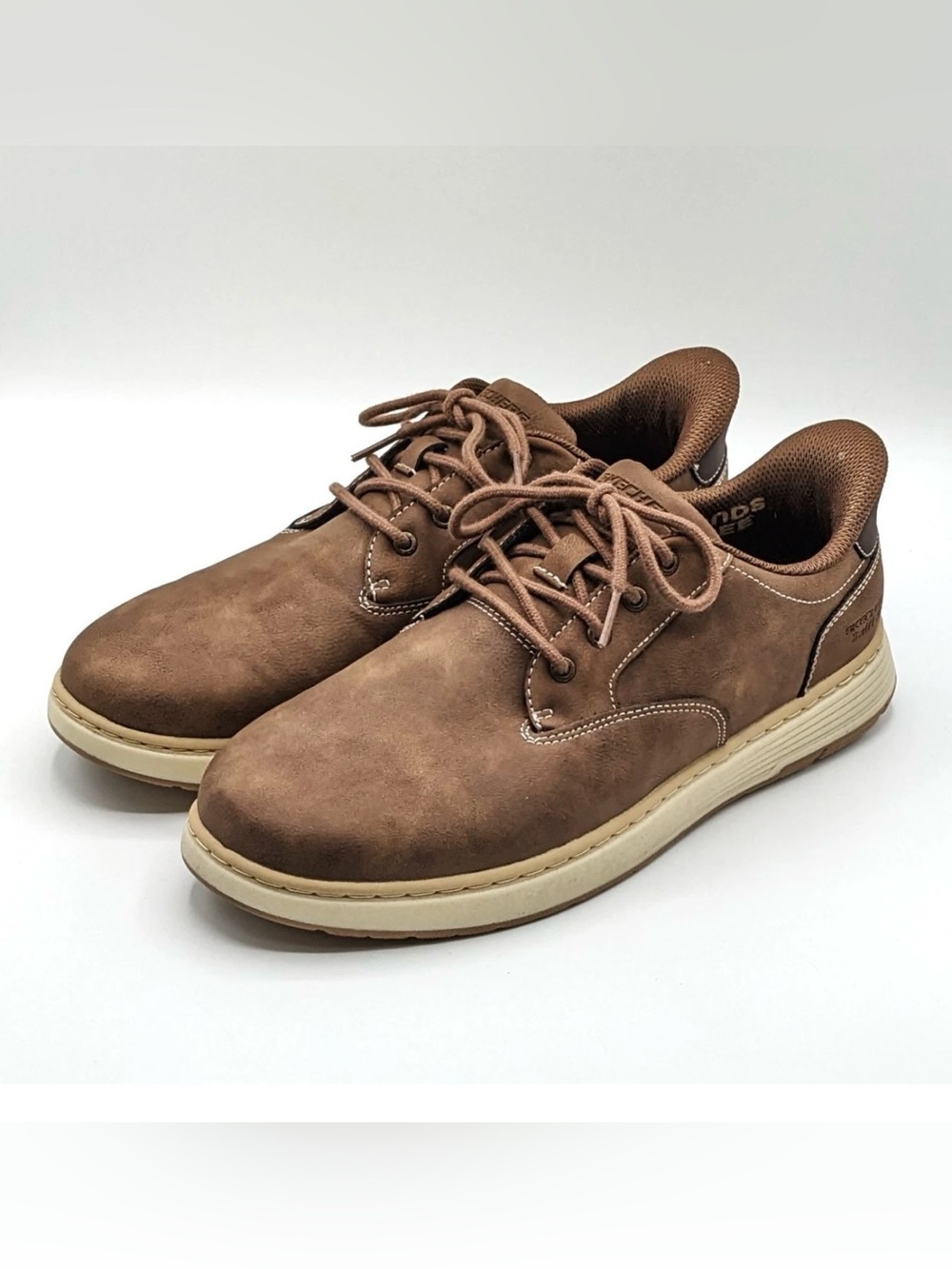 Skechers Men’s Tan-Brown Swift Fit Hands Free Sneakers Shoes Comfy - Picture 8 of 9